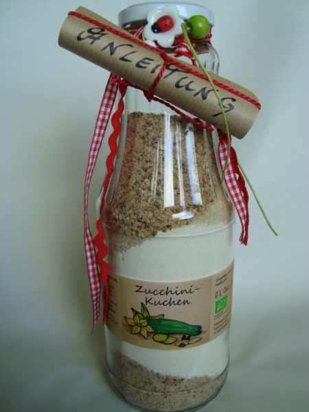 Zucchinikuchen Backmischung Flasche Bioladen Gemüsegarten Eichsfeld